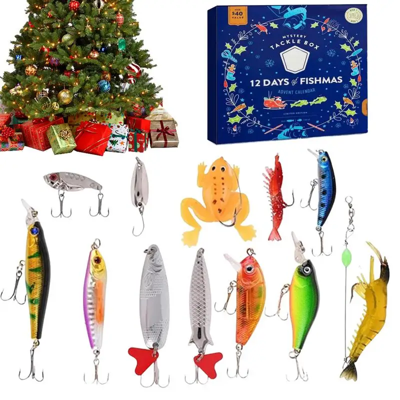 2024 Fishing Tackle Advent Calendar Creative Countdown Gift Freshwater  Fishing Lovers 12 Set Fish Tackle Adult Men Teen Boy Gift - AliExpress