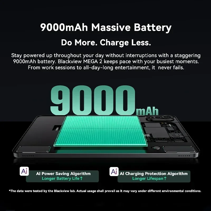 2025 New Blackview MEGA 2 Tablets 12 inch 2K Display 8GB/12GB 256GB Android 15 Octa-core 9000mAh Widevine L1 Pad PC 4