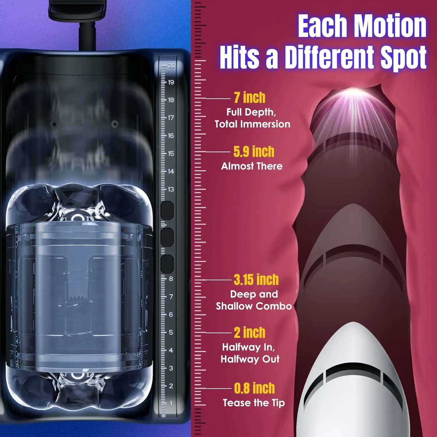 HeartCaptor Electric Male Masturbator Cup Automatic Telescopic Thrusting Handsfree Adult Toy - Details 31