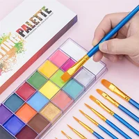 20 Color Body Painting Makeup KitWater Based Face Body Paint Art with 10 Artist Brushes for Halloween Christmas Costume Party 2