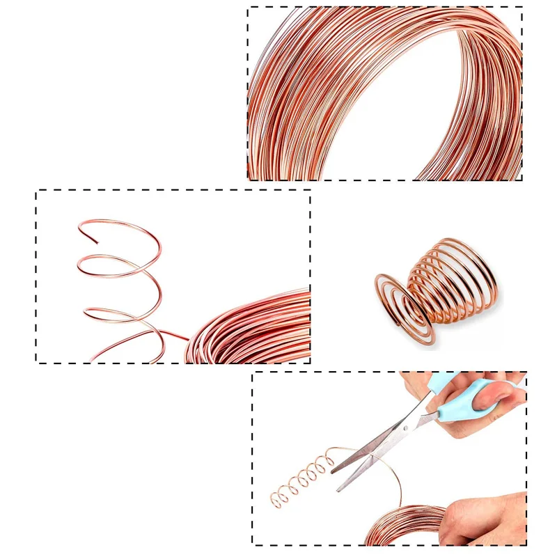 1-10M Bare Copper Wire Pure Copper Wire T2 Copper Coil Conductive Copper Wire,  Bare Line Diameter 0.1/0.15/0.2/0.3/0.4/0.5-5mm