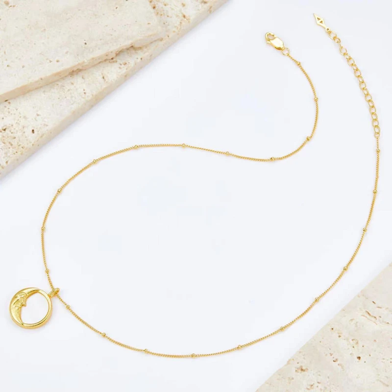 White Mother of Pearl, Silver Gold Plated Round Disc Pendant Sun and Moon Necklace