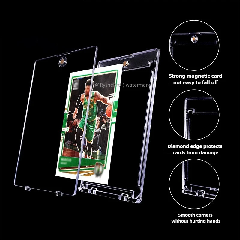 10pcs Card Case Holder 35pt Magnetic Card Holder for Trading Cards Hard Plastic Sleeves for MTG TCG Baseball Sports Cards
