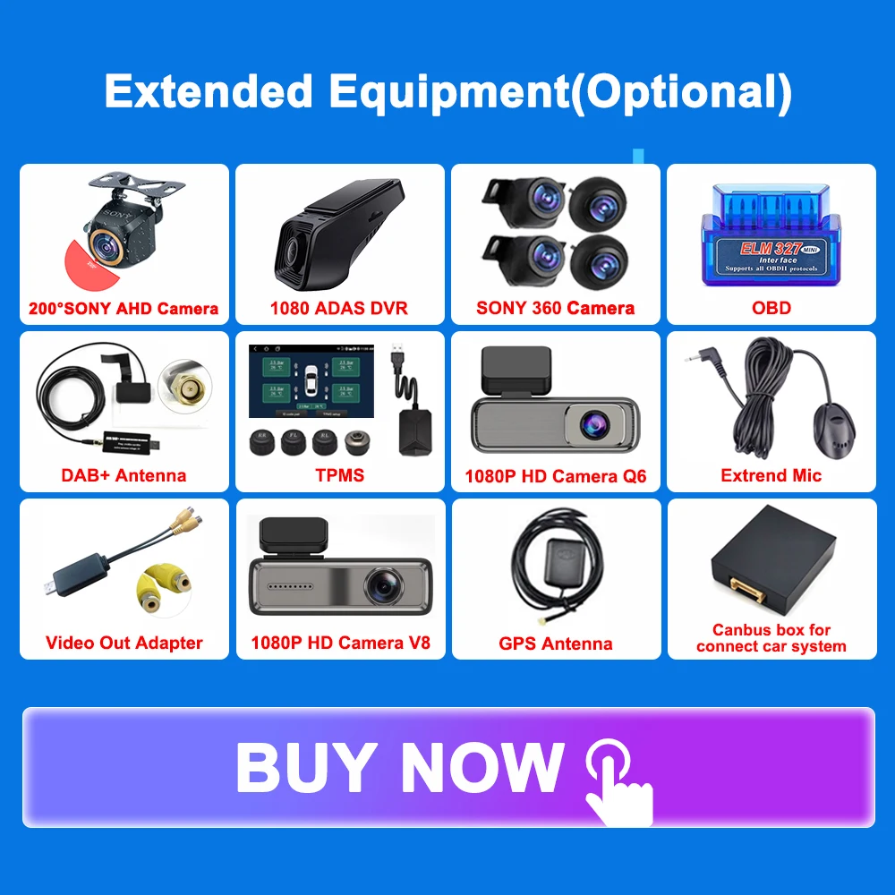 Android 13 Per Dab + Dvr Tpms Carplay Obd Sony 360 Telecamere Per Autoradio Nettore Dvd Sistema Di Monitoraggio