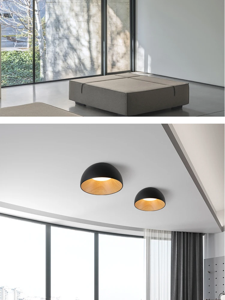 Ceiling Light - Designer Japanese Simple Wood Grain Ceiling Lamp in Various Settings
