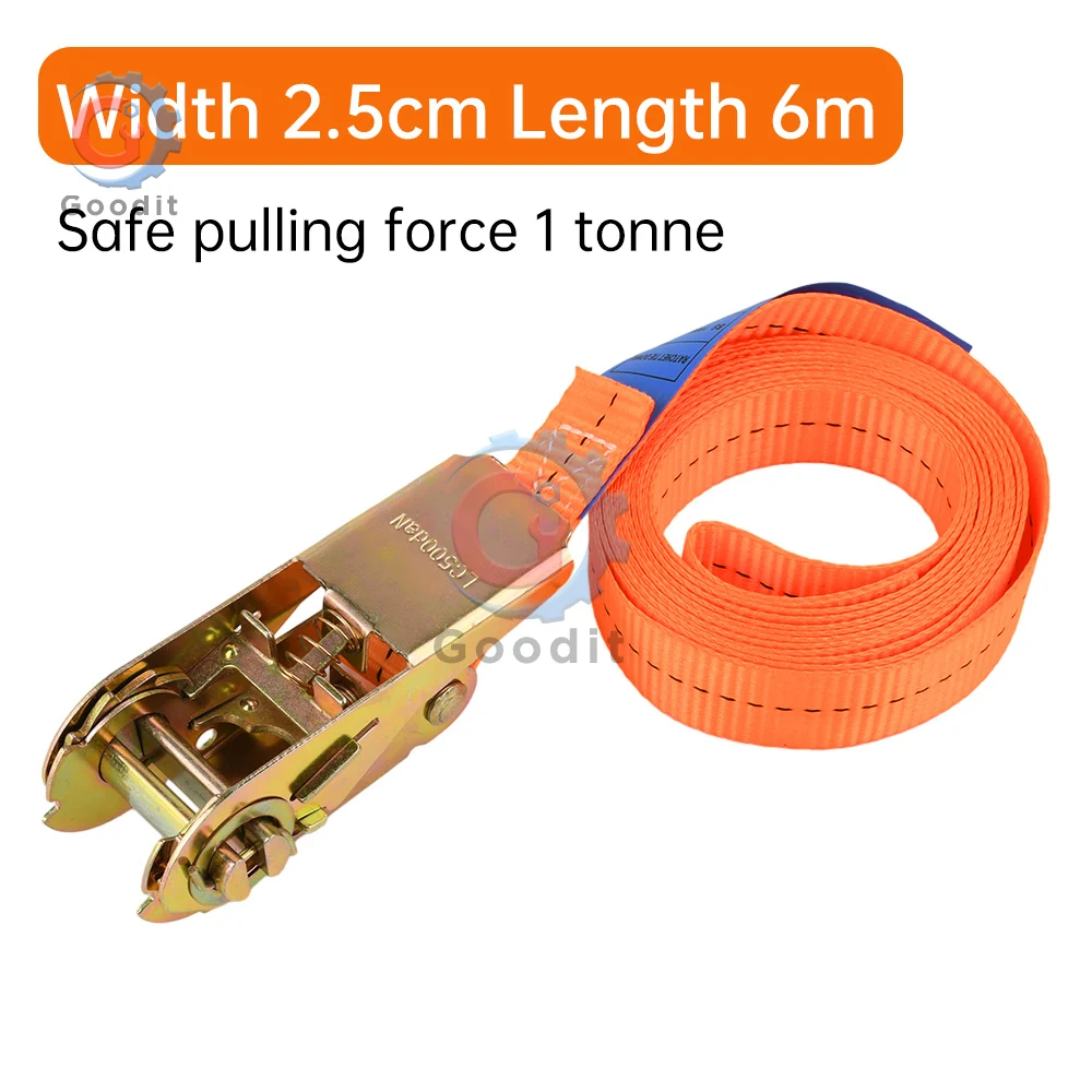 2-6Meter Ratchet Cargo Strap, Heavy Duty Tie Down Straps with Tensioner for Truck/Luggage/Outdoor Camping Durable Transport Belt