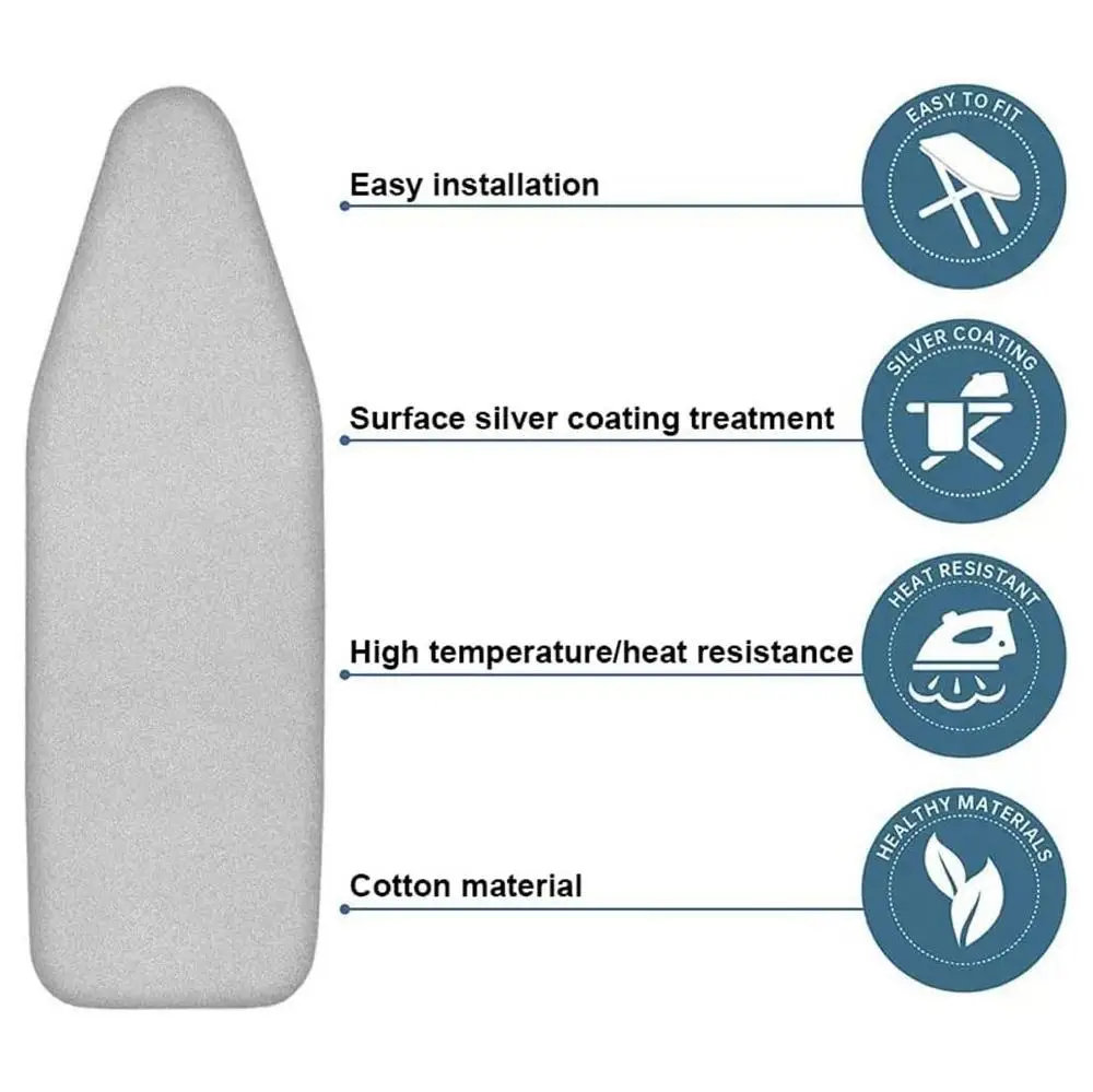 Description Picture 6 of itemIron Board Cover Heat Reflective Iron Board Covers Universal Silver Coated Padded Ironing Board Cover With Elastic Edge For home