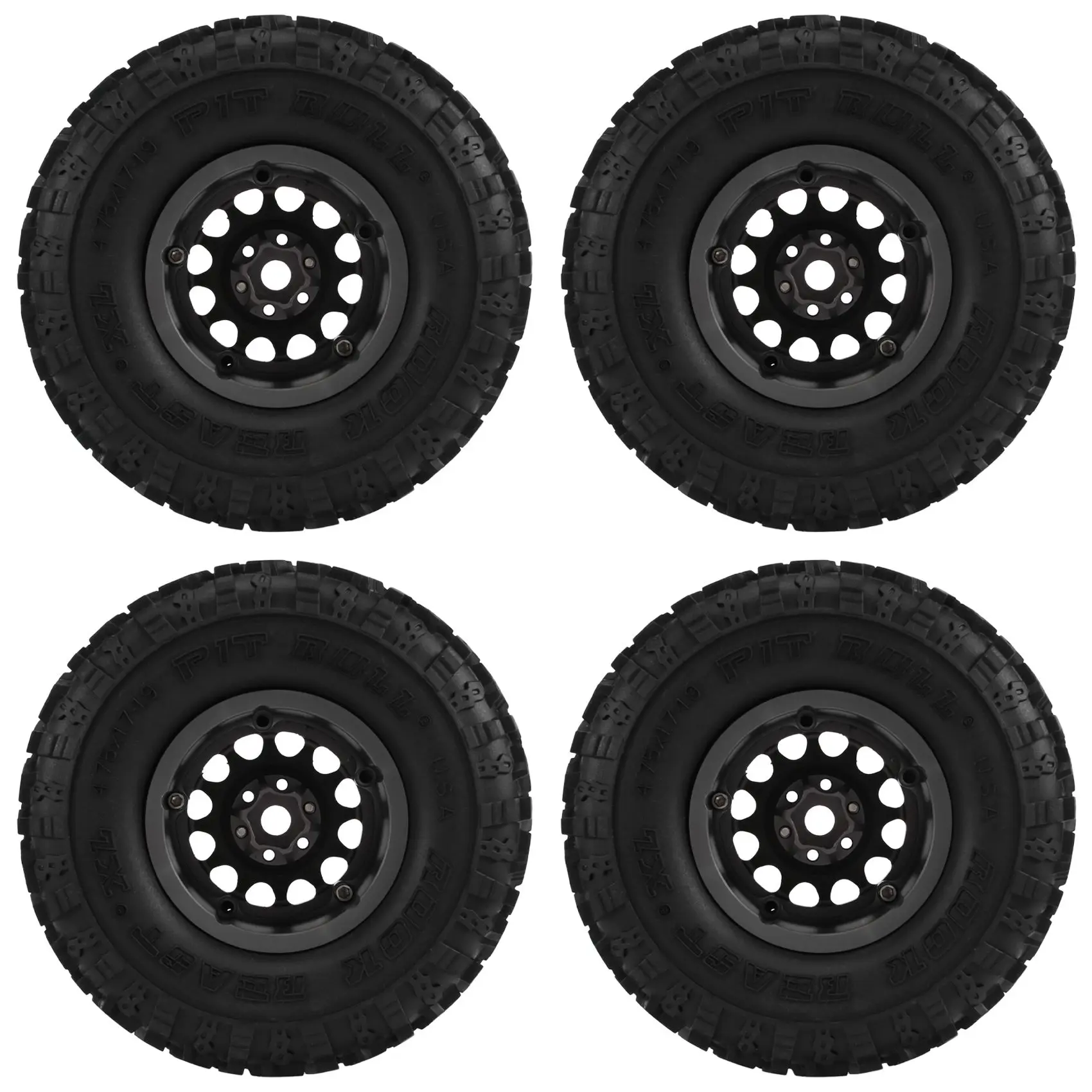 

4PCS Metal 2.2 Beadlock Wheel Rim Tires Set for 1/10 RC Crawler Car Traxxas TRX4 TRX6 Axial SCX10 RR10 Parts,Titanium
