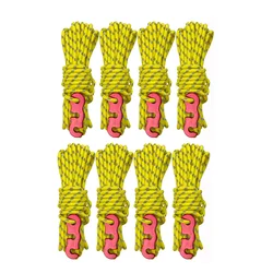 Reflective Windproof Outdoor Tent Ropes with Buckles - Reinforced Safety Camping Accessories (Set of 4) (8pcs)