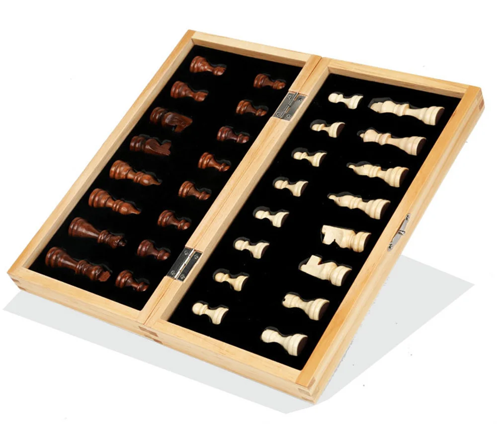 Board Game Wooden Chess Foldable Chess Board Table Games Folding Chess Board Chess Pieces And Board Chess Pieces Wooden Folding Large Board Chess Pieces Interior Travel Board Party Game Table For Storage Portable Set For Kid 34cm