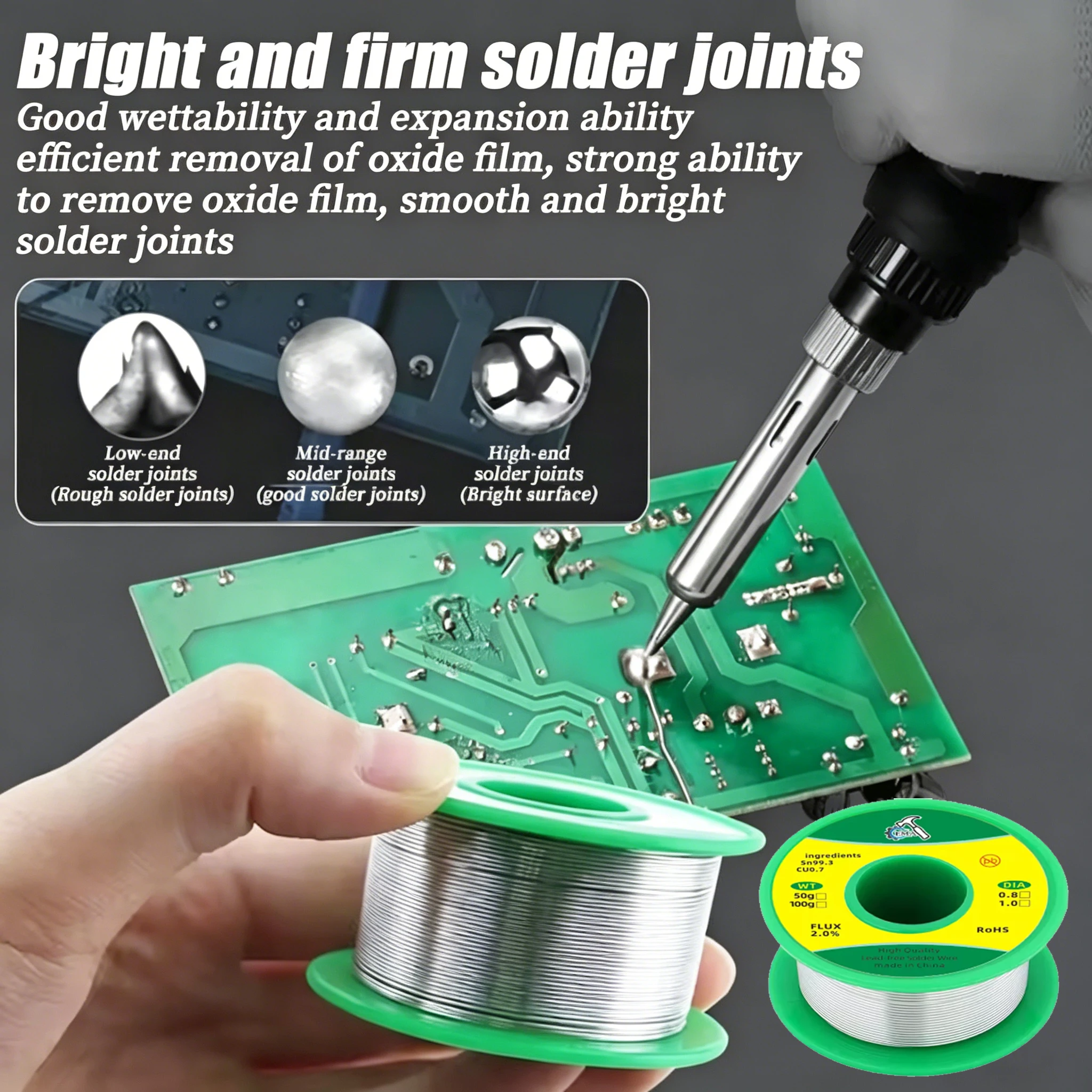 Rouleau de fil à souder LF 1mm de 500g pour modélisme et réparation électronique