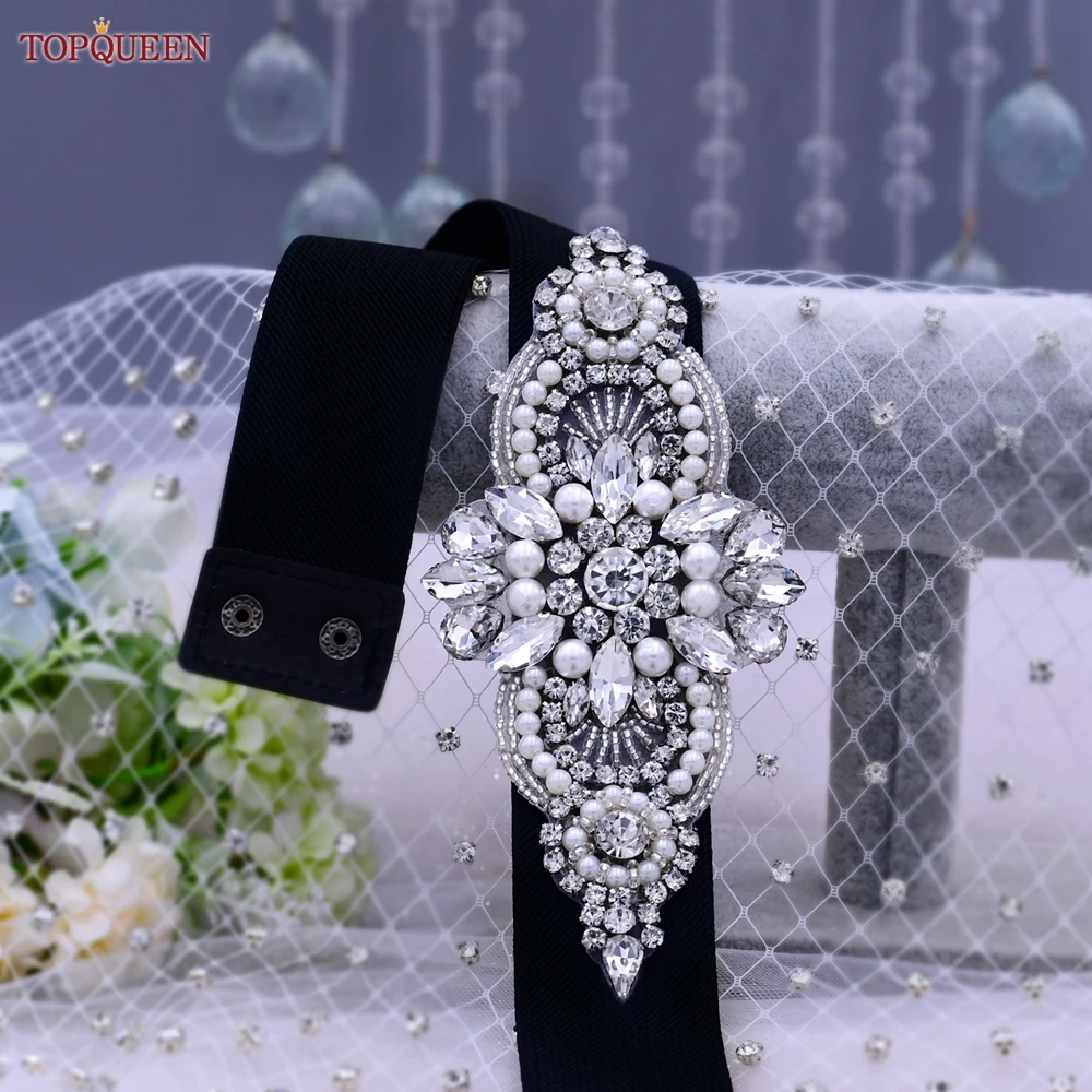 TOPQUEEN S01-E Fashion Floral Rhinestone Buckle Women's Elastic Waist Cinch Belt for Dress Formal Dress Belt Evening Party Band TOPQUEEN S01-E Fashion Floral Rhinestone Buckle Women's Elastic Waist Cinch Belt for Dress Formal Dress Belt Evening Party Band