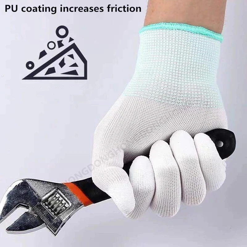 6-20 pairs of nitrile safety coated work gloves, PU gloves and palm coated mechanical work gloves, obtained CE EN388