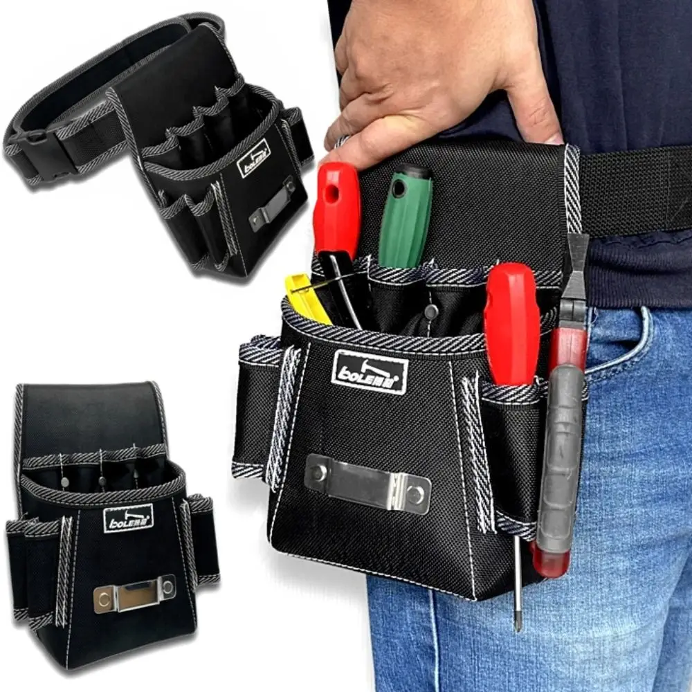 Large Capacity Tool Bags Portable Water Proof Oxford Cloth Electrician Waist Bag Wear-resistant Toolkit Pouch