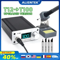 T100 Soldering Station Adjustable Temperature Electronic T12 Smart Welding Station OLED Digital Soldering Iron Tools 110V/220V 1