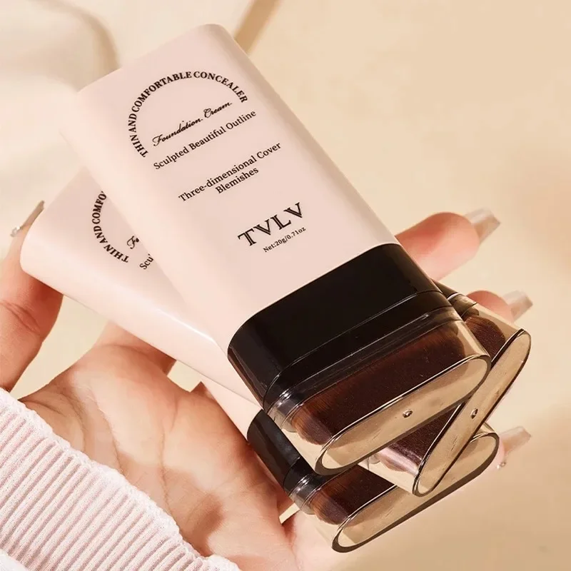 TVLV eraser foundation make-up stick 20g with brush to brighten skin liquid foundation non-marking long-lasting makeup concealer