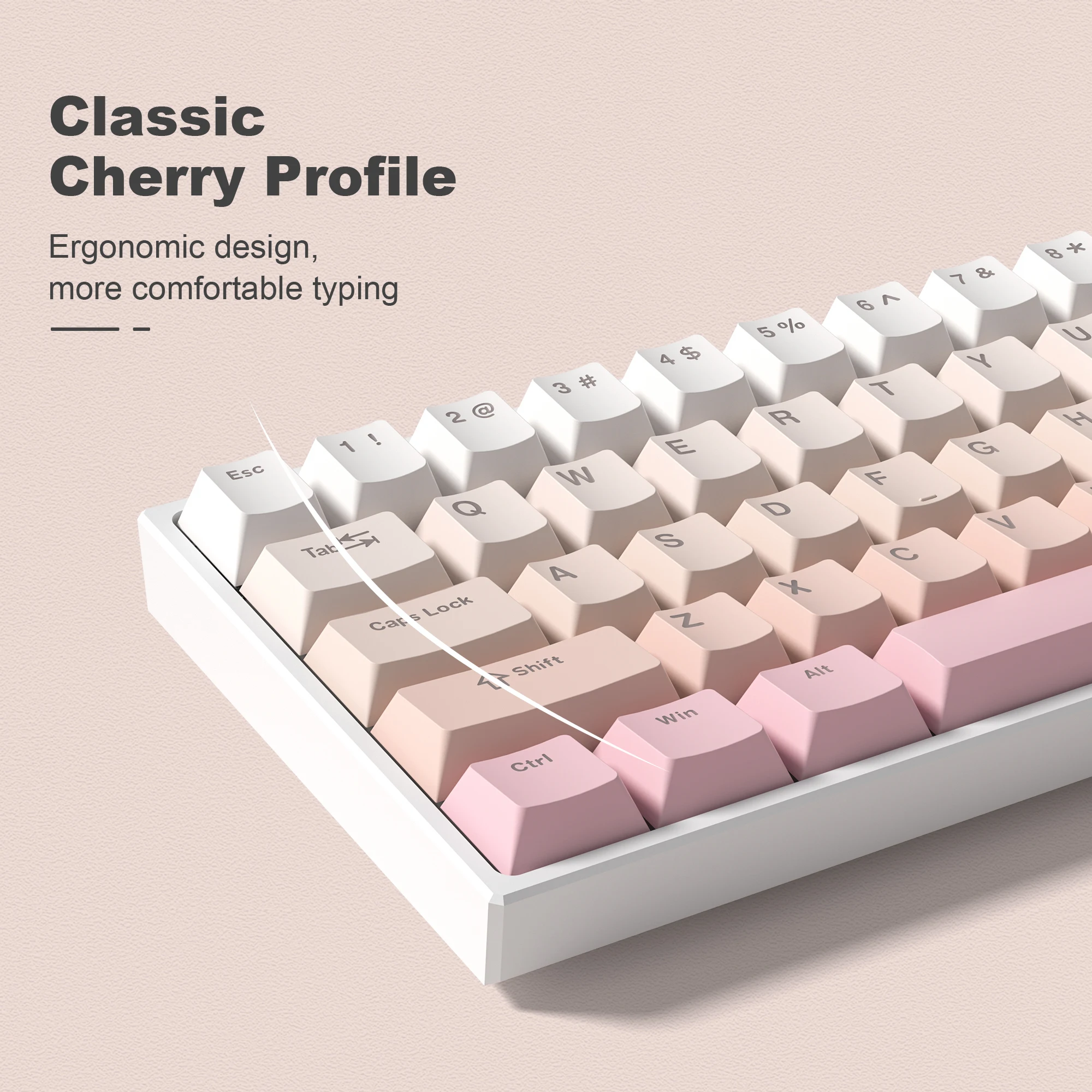 Top Print Backlit Pbt Keycap Duplo Tiro Brilhar Através de Keycap para Gateron Cherry mx Gamer Teclado Mecânico Tecla 132 Rosa - Imagem 6