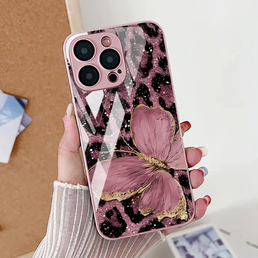 Butterfly Leopard Print Shockproof Phone Case