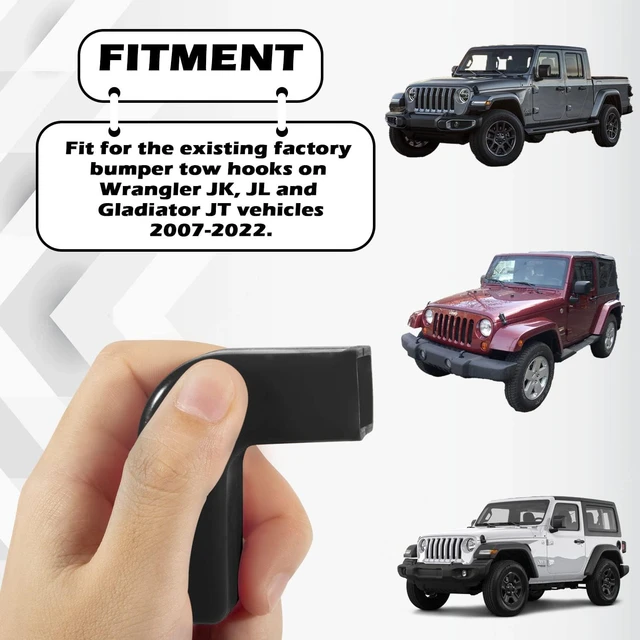 TM Factory Bumper Tow Hook Covers for Jeep Wrangler JK JL