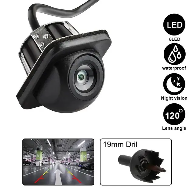 Car Rear View Camera Night Vision Reversing Auto Parking Camera IP68 Waterproof CCD Auto Backup Monitor 170 Degree HD Image