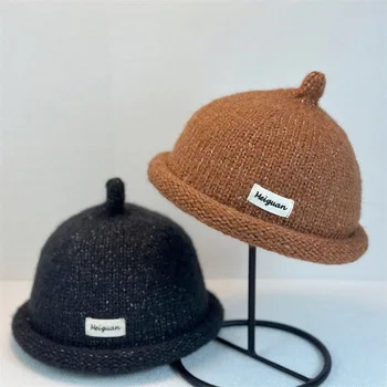 2025 Women's Winter Beanies Turned-up Brim Knitted Woolly Hat Keep Head Warm Knitted Cap Minimalist Style Fashion Accessories 1