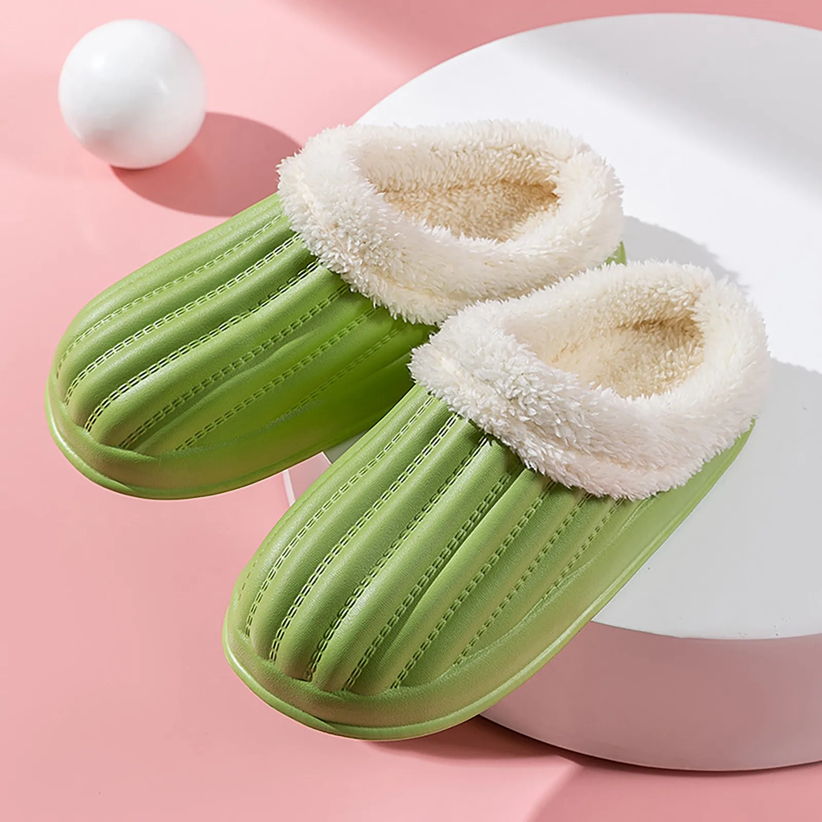 

Waterproof Non-Slip Home Slippers Winter Warm Home Women Indoor Cotton Non-slips Ladies Soft Slippers Memory Foam Couples Shoes