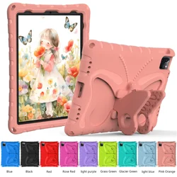 Children's 3D Butterfly Shockproof iPad Case with Stand - EVA Cute Cartoon Cover for iPad Pro 11 2022 4th (Pink Orange)