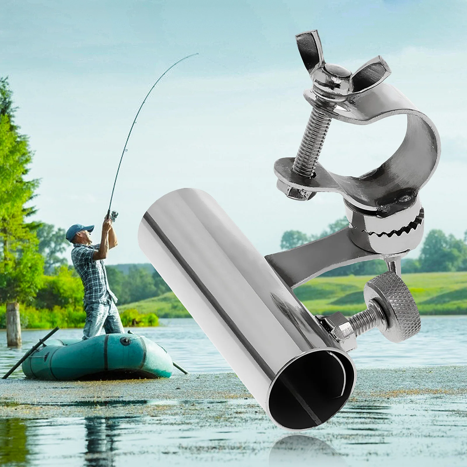 Stainless Steel Marine Boat Fishing Rod Holder Rack Chair Mount Pole Bracket Umbrella Stand