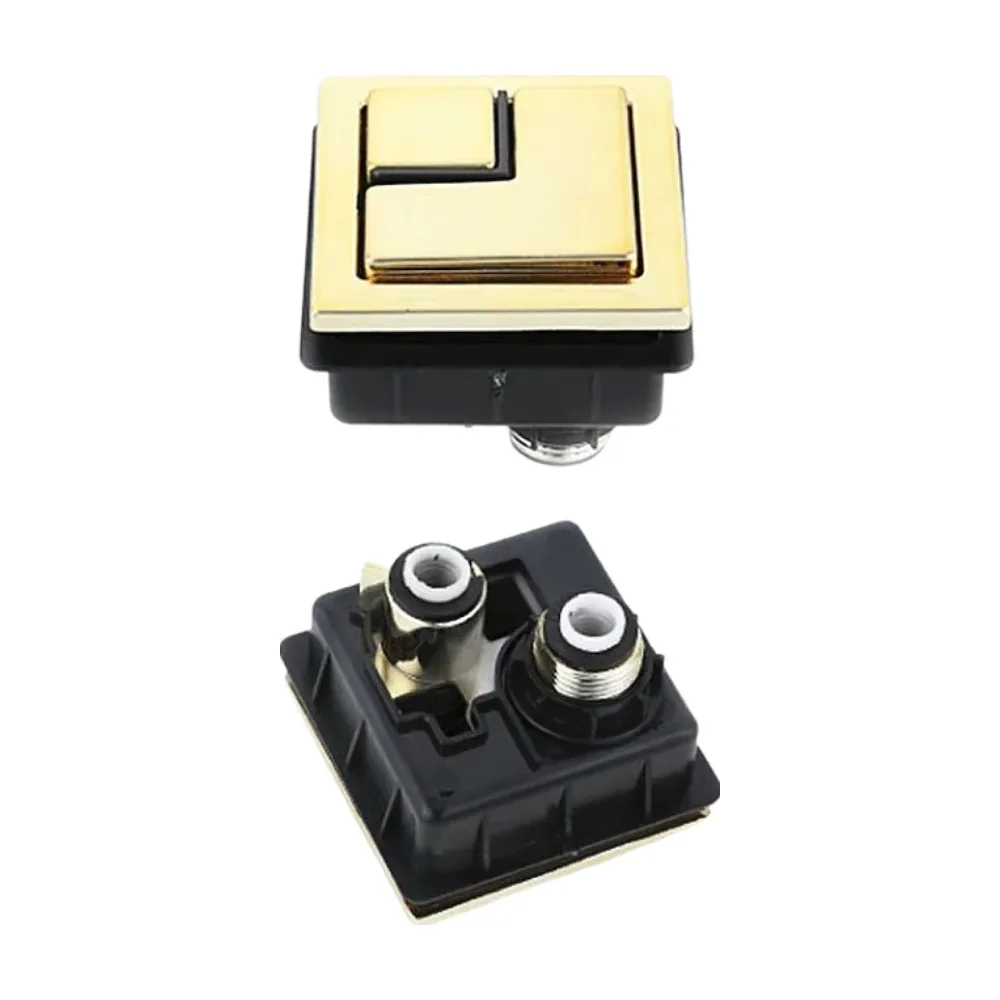 Outer top 58X58mm Gold color Square Toilet dual push button,Suitable for toilet water tank ceramic cover hole 45-56mm,J18262