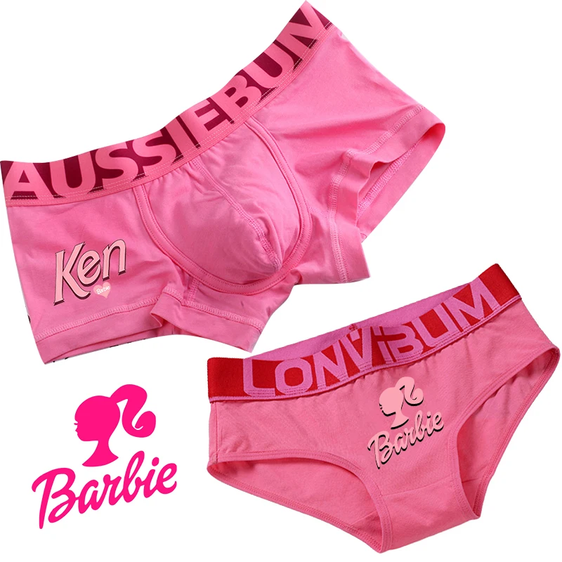 

Barbie Couple Underwear Cartoon Women Cotton Large Size Wide Edge Sports Breathable Triangle Men Flat Corner Girls Accessories