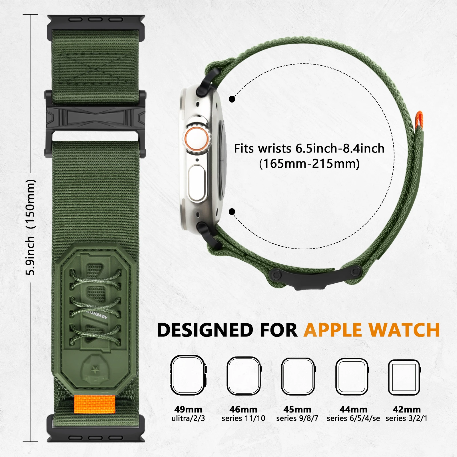 Durable Nylon Sport Band for Smartwatches - Tough Woven Design