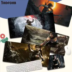 Tomb Raider alfombrilla de ratón grande para gaming, accesorio divertido para gaming, con bloqueo de bordes grandes, versión de velocidad, para teclado, L XL XXL