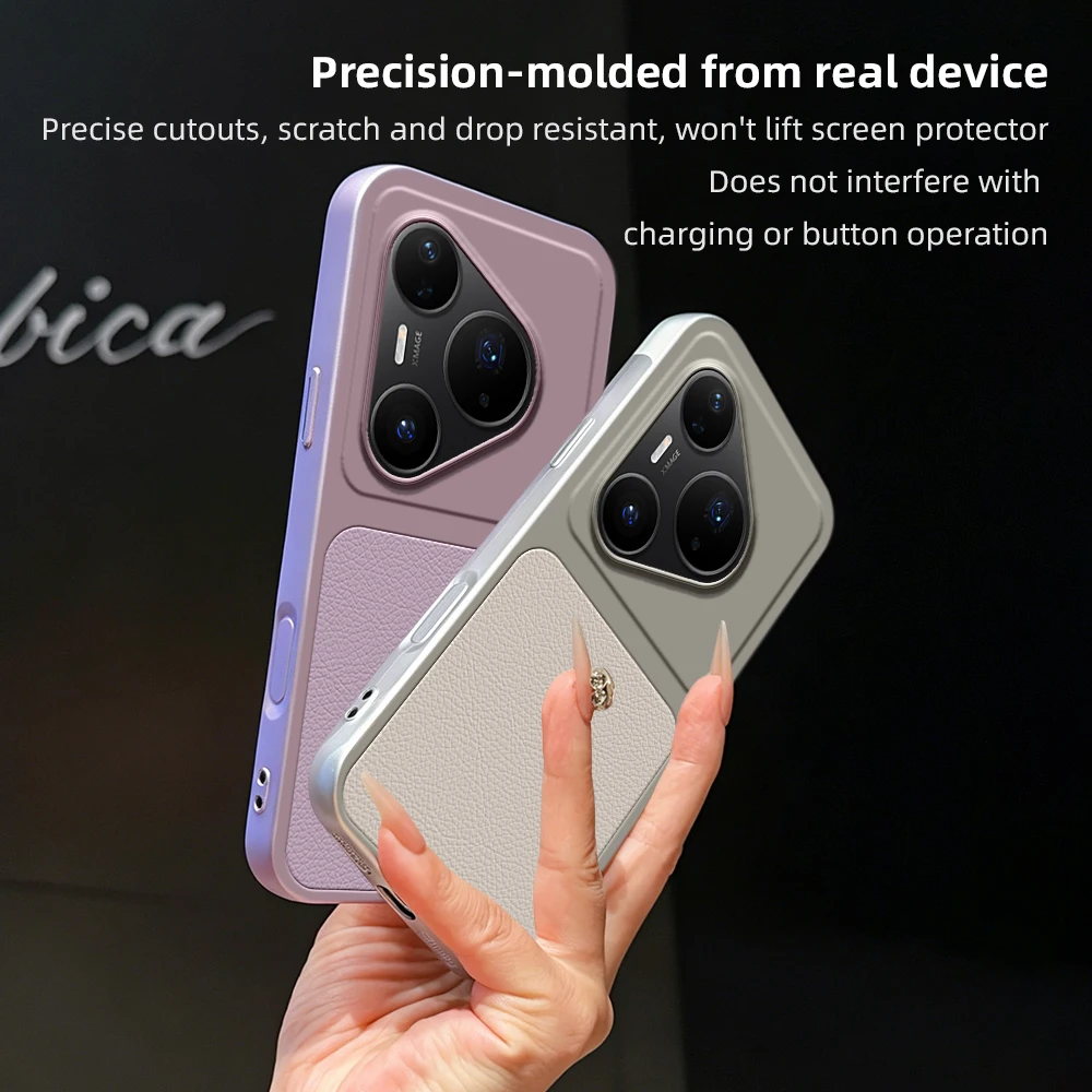 Luxury Leather Matte Back Cover with Lens Protection