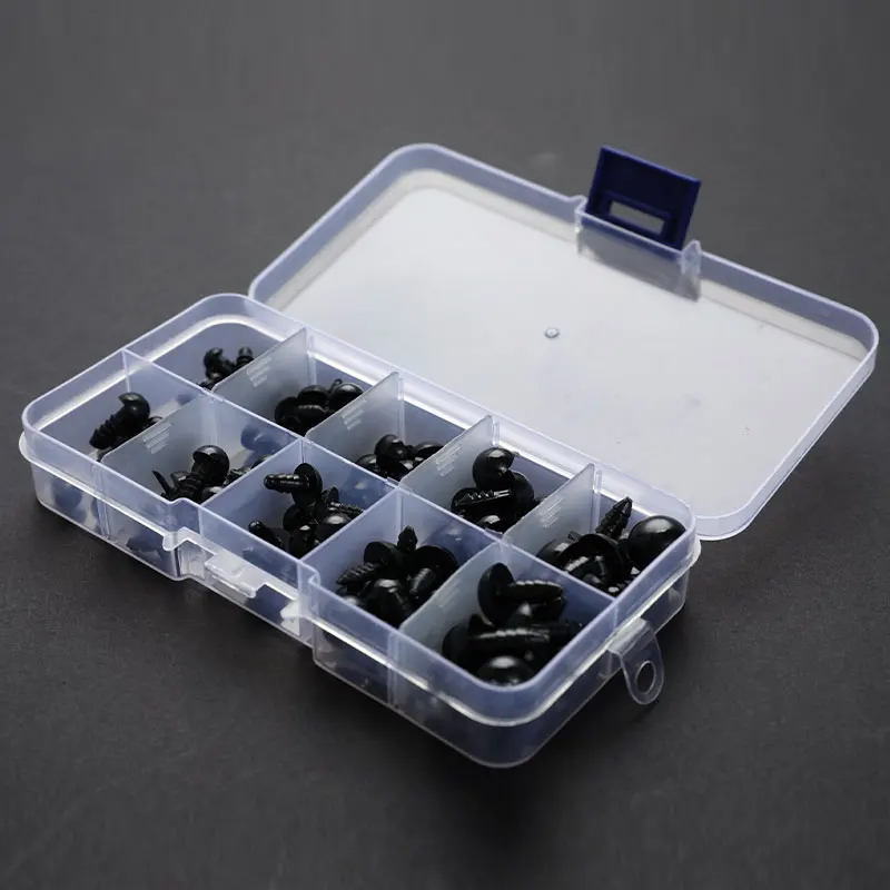 100Pcs/Set 6-12mm New Puppet Children Toy Eyes Plastic Safety Eye DIY For Anima