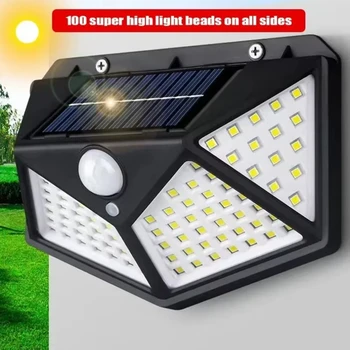 100 LED Solar Wall Light Outdoor Motion Sensor Security Lamp, IP65 Waterproof, 3 Modes, 270° Wide Angle, Wireless Solar Light 1