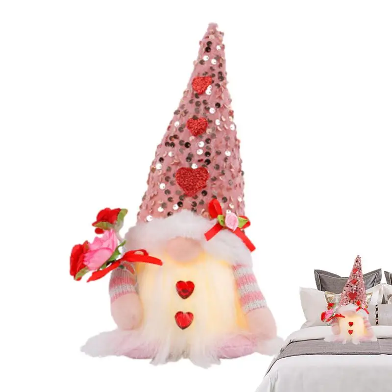 

Valentine's Day Dwarf Doll Faceless Doll Decorations Gift Handmade Craft Tomte Gnome Tabletop Centerpiece for Home Kitchen
