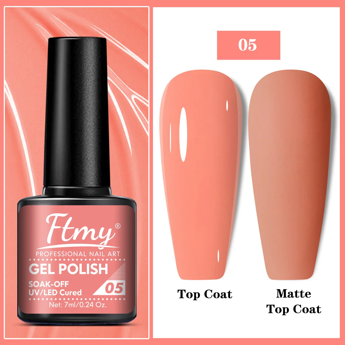 Bright and Vibrant Gel Nail Polish - Ideal for Spring and Summer Manicures - UV/LED Soak Off Varnish