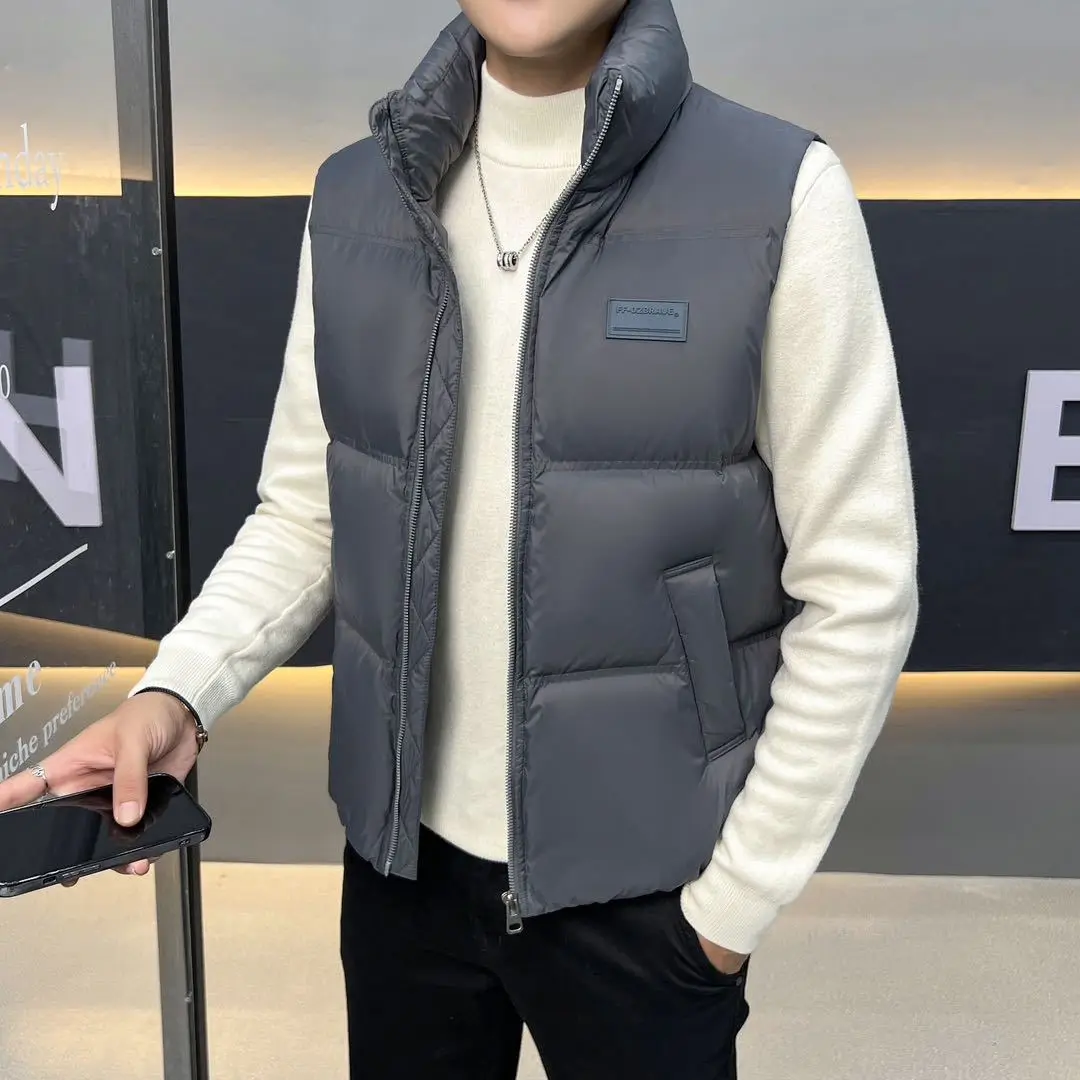 New Thickened Warm Men's Down Vest Male Windproof High Quality Autumn Winter Outdoor Sleeveless Waistcoat Down Vest Coats