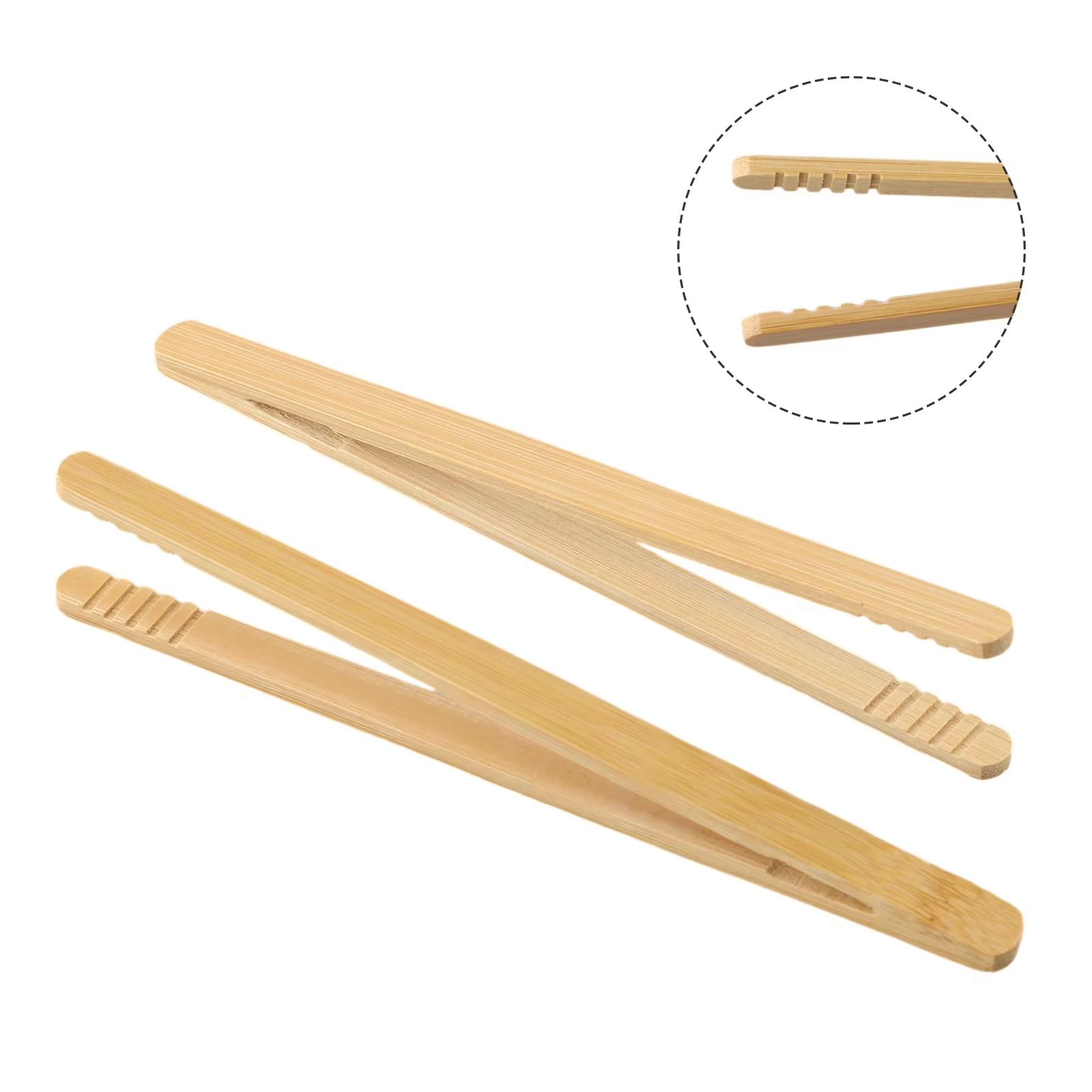 2Pcs 18cm Bamboo Wood Wooden Food Toast Salad Tongs Toaster Bacon Sugar Ice Tea Tong Tea Clips Teaware For Kitchen