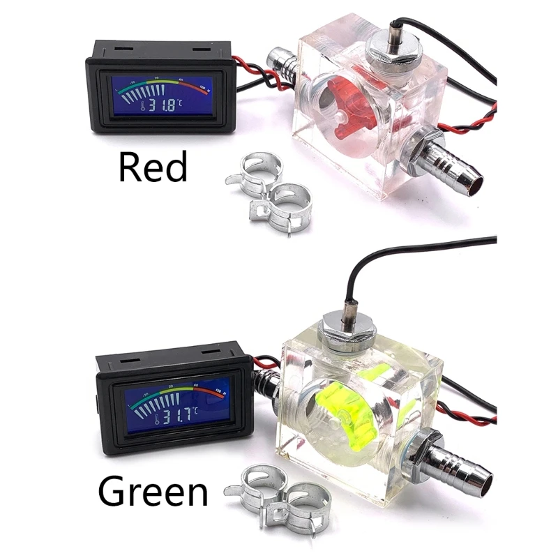 Medidor de Fluxo de Três Vias Led Termômetro para Resfriamento de Água Sistema Refrigerador Líquido Universal Computador Termômetro Dropship - Imagem 4