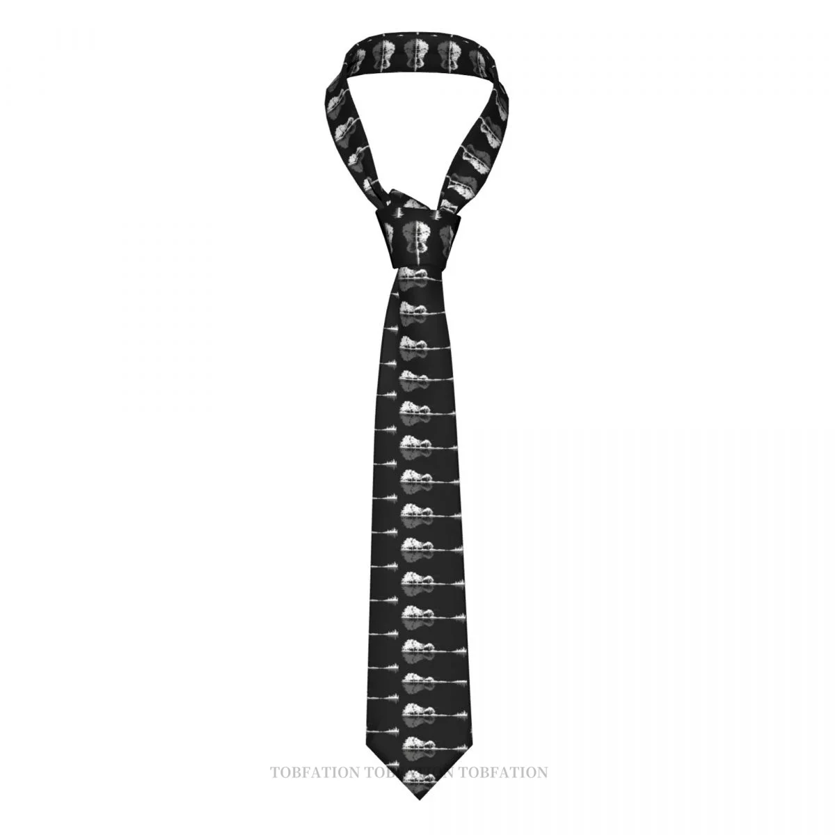 

Nature Guitar Music Notes Classic Men's Printed Polyester 8cm Width Necktie Cosplay Party Accessory