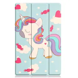 Kids Unicorn Folding Stand Leather Tablet Case with Smart Cover - TB-X306X (Unicorn)