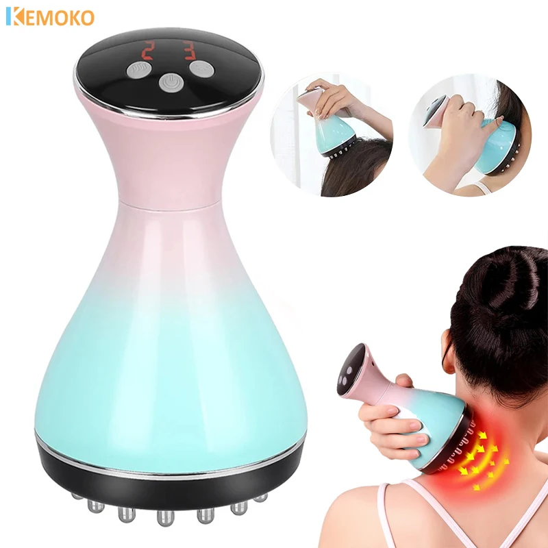 Electric Scraping Meridian Dredging Electric Meridian Brush Portable Massager Micro Current Vibrating Therapy Guasha Apparatus face masager electric micro current scraping board v face lifting ems dredging meridian massage brush beauty instrument