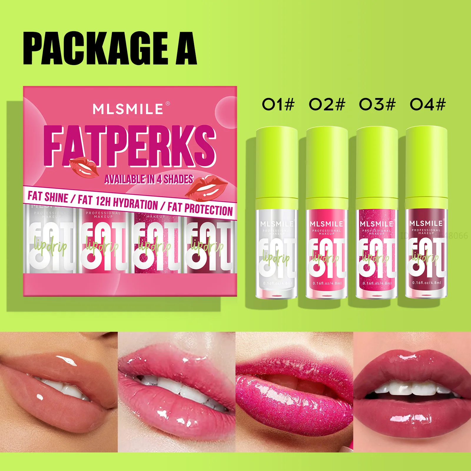 Lip Glaze Lip Plumper 4Pcs/Set Jelly Lip Plumping Oil Transparent Long Lasting Moisturizing Lip Care Hydrating Glaze Make Up Liquid Lipstick