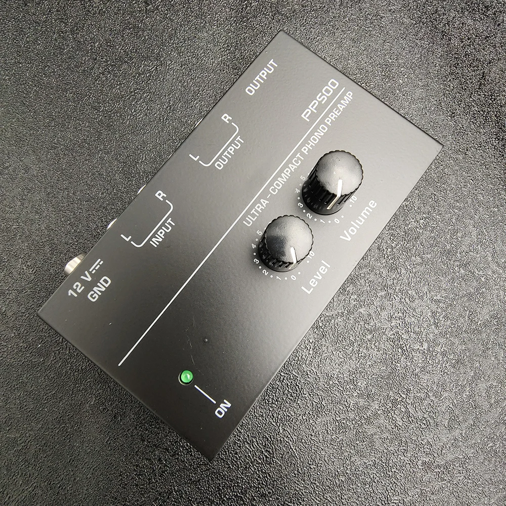 Ultra-compact PP500 High Quality Phono Preamplifier Preamp with Level Volume Controller RCA Input Output 1/4 Inch AMP