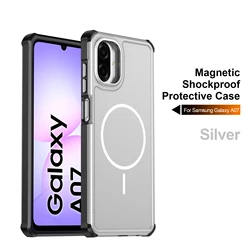 Magnetic Shock - Proof Protective Phone Case with Enhanced Durability for Galaxy A37 (Silver)