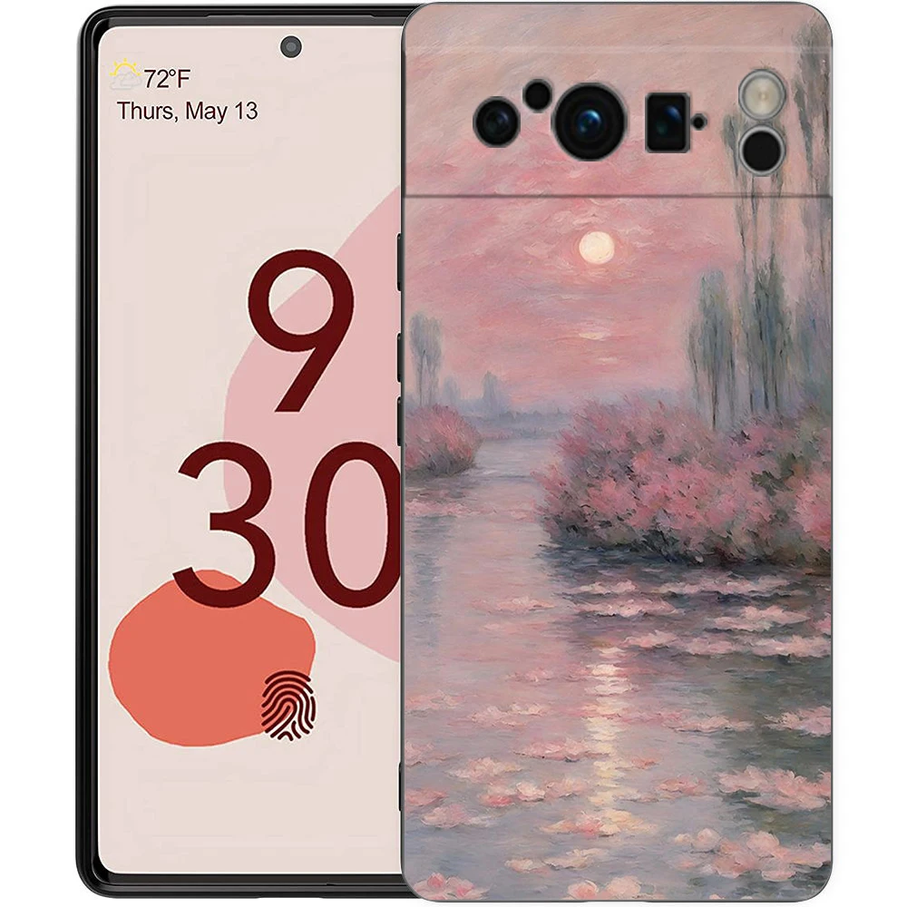 Claude Monet Garden Art Soft TPU Bumper Phone Case - Black Cover