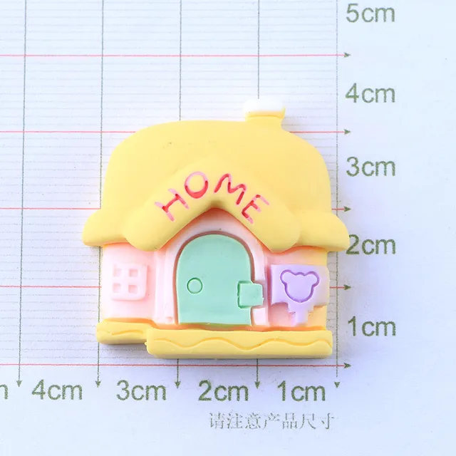 Aranyos Ház Gyanta Lapos Hátsó Scrapbook Kawai Diy Dekoratív Kiegészítők 6Db Q26 - Image 6