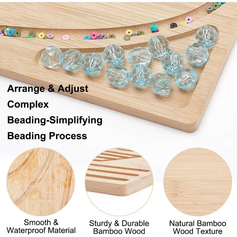 Bamboo Bead Board Bead Design Board Making Supplies Beading Trays Mats 11.8x15 Inch For Bracelet Necklaces Jewelry Making jewelry making supplies craft supplies