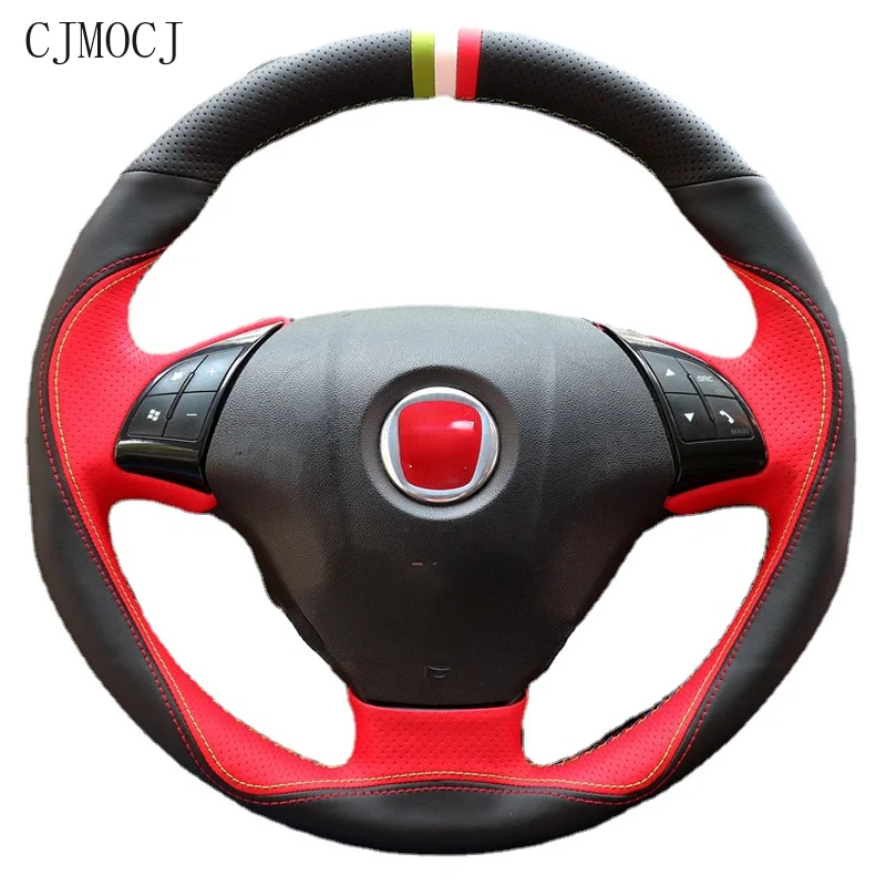 

Customized Steering Wheel Cover Soft Black Artificial Leather for Fiat Grande Punto Bravo Linea 2007-2019 Qubo Doblo Opel Combo